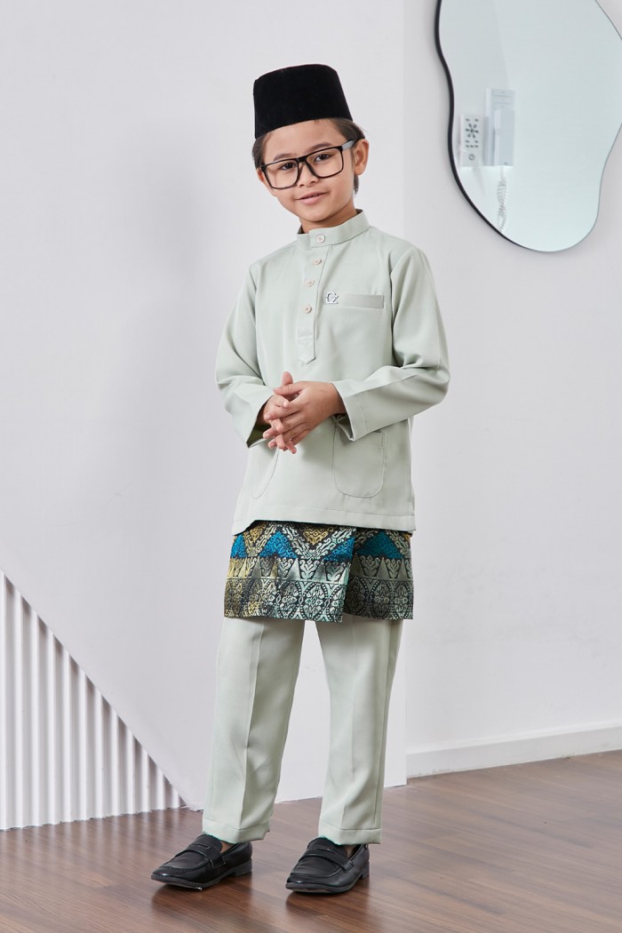 Baju Melayu Yusoff Kids - Green Tea